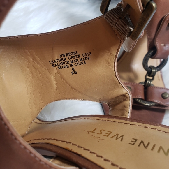 Nine west snooks tan heels leather upper - Picture 12 of 13